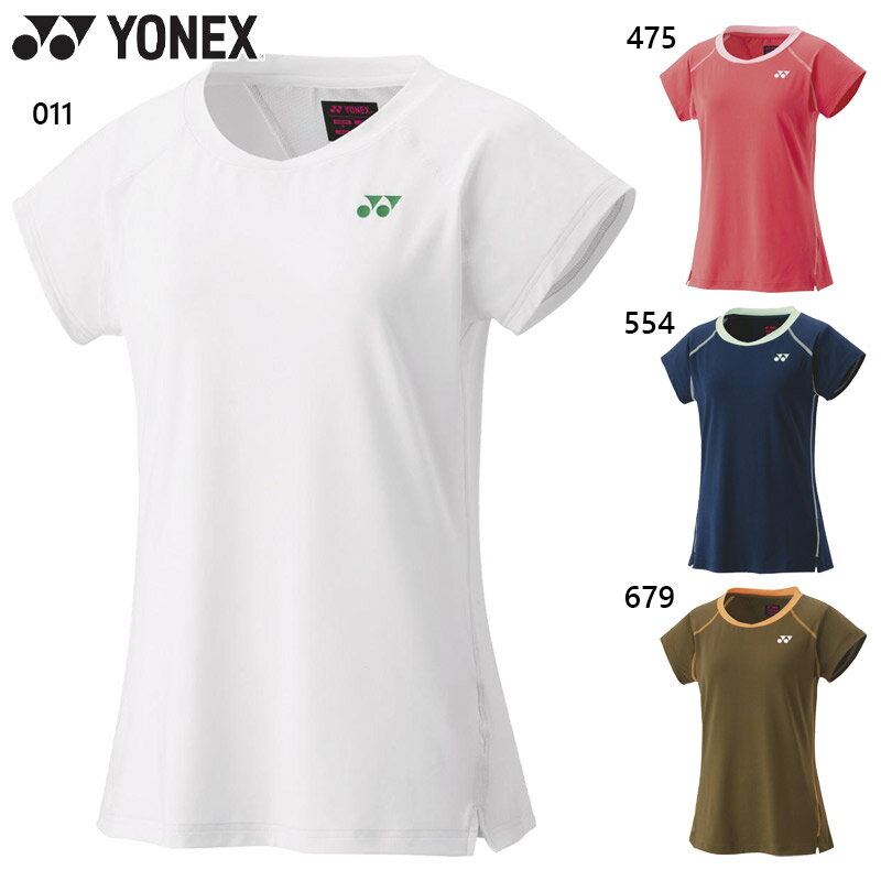 ヨネックス レディース ウィメンズゲームシャツ バドミントン 競技 ウェア 試合 ベリークール 吸汗速乾 UVカット 制電 ストレッチ 半袖 ホワイト 白 ネイビー レッド ブラウン 赤 茶色 送料無料 YONEX 20839