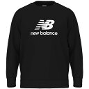 ニューバランス メンズ Sport Essentials Stacked Logo スウェットクルー アパレル トップス 長袖 定番 スポーツ デイリー ブラッ...