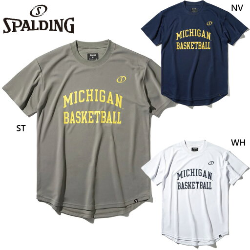 スポルディング スポーツ メンズ レディース Tシャツ ミシガン バスケットボール アーチ ロゴ ラウンドヘム トップス ウェア 半袖 吸水速乾 UVカット ホワイト 白 グレー ネイビー 灰色 送料無料 spalding SMT25025M スポルディング スポーツ メンズ レディース Tシャツ ミシガン バスケットボール アーチ ロゴ ラウンドヘム トップス ウェア 半袖 吸水速乾 UVカット ホワイト 白 グレー ネイビー 灰色 送料無料 spalding SMT25025M