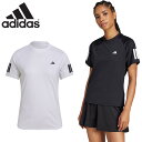 アディダス レディース W TENNIS CLUB Tシャツ テニス ウェア 競技 Tシャツ ティーシャツ ストレッチ CLIMACOOL クルーネック ホワイ...