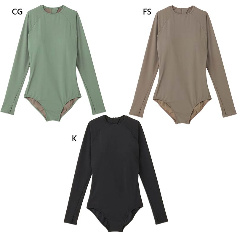 スピード レディース ザ スーツ ロングスリーブ 水泳 ウェア 競技 水着 長袖 UVカット ストレッチ 運動 スポーツ ブラック 黒 ベージュ グリーン 緑 送料無料 speedo SFW02481