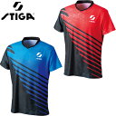 スティガ メンズ レディース STIGA SHIRT KR-V 卓球 ウェア 競技 トップス 半袖 シャツ ブルー 送料無料 STIGA