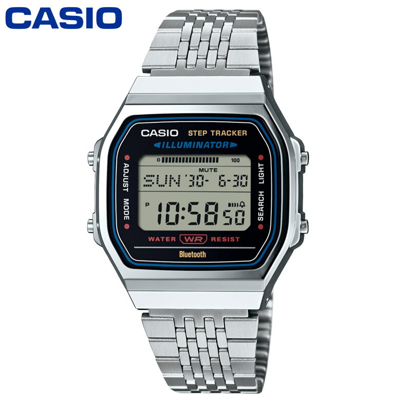 国内正規品 カシオ メンズ 時計 ウォッチ 角型 クラシックデザイン 生活防水 デジタル メタルバンド 歩数計 Bluetooth スマホ連携 送料無料 CAS...