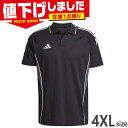 在庫1点限り 4XL アディダス メンズ ティロ 25 コンペティション ポロシャツ サッカー アパレル 半袖 リブポロ襟 ブラック 黒 adidas JZN7...