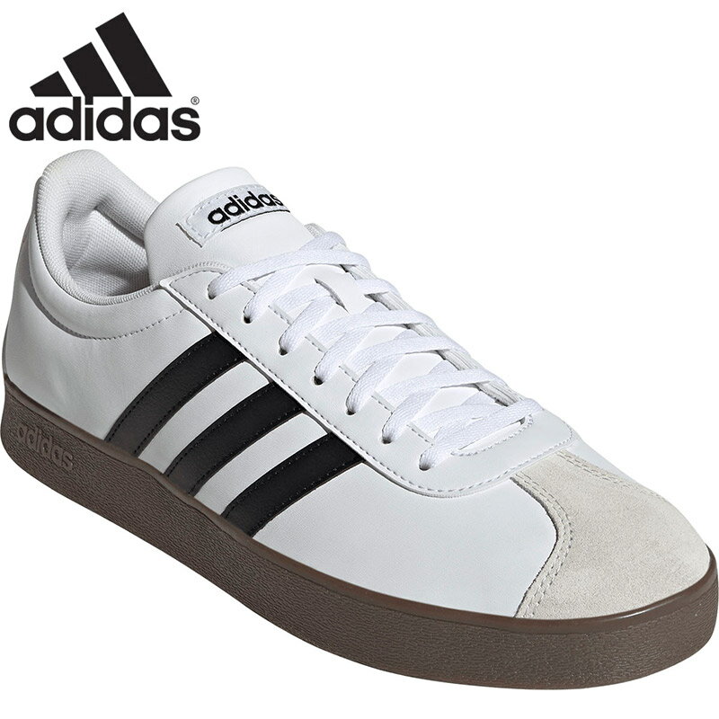 アディダス メンズ レディース VL COURT BASE M スニーカー 靴 シューズ カジュアル コート 紐靴 ローカット ホワイト 白 送料無料 adid...