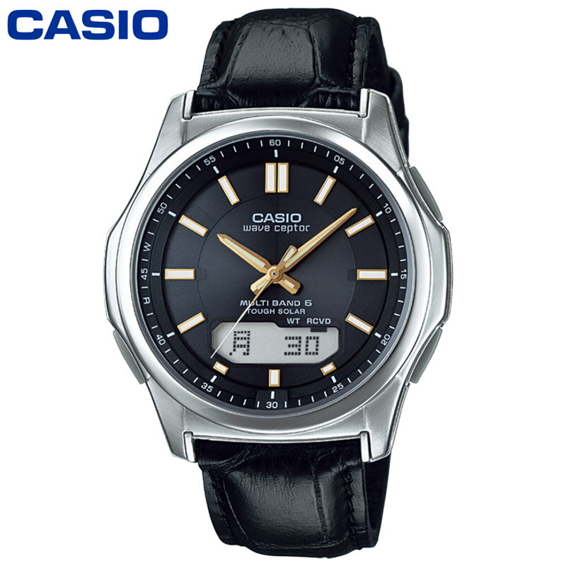国内正規品 カシオ メンズ 腕時計 ウォッチ ソーラー充電 5気圧防水 標準電波受信 レザーバンド 海外旅行 シンプル 送料無料 CASIO WVA-M630L