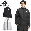 アディダス メンズ レディース M MH BSC ウィンドジャケット アパレル 長袖 防風 裏地付き フード付き スモールロゴ 起毛トリコット ブラック 黒 グ...