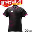 在庫1点限り SSサイズ バタフライ メンズ レディース エリスター12・シャツ 卓球 ウェア 競技 トップス 半袖 吸水速乾 伸縮 運動 スポーツ ブラック ...