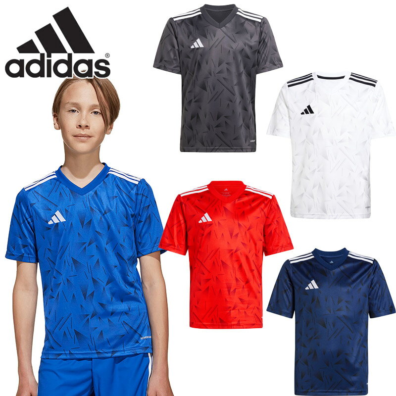 アディダス ジュニア キッズ TEAM ICON 25 ジャージー サッカー アパレル 競技 トレーニング 半袖 Tシャツ Vネック トップス ブルー 青 ad...