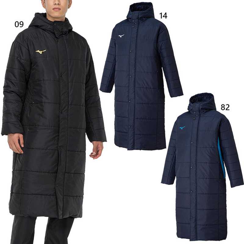 ミズノ メンズ 中綿ロングコート アパレル ブラック 黒 ネイビー 送料無料 Mizuno 32ME1663