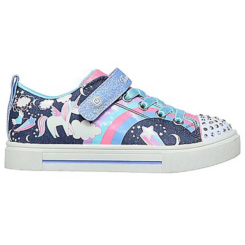 スケッチャーズ SKECHERS スニーカー キッズ SKJ-314789L TWINKLE SPARKS-UNICORN CHARME (NVMT)NAVY/MULTI 光る ライト LED 靴 シューズ 22SS マジック テープ バンド ベルト