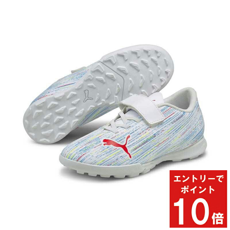 エントリーでP10倍!プーマ PUMA スニーカー キッズ PMJ-106369 ウルトラ 4.2 TT V JR (03)プーマ ホワイト/レッド ブラスト/エナジー ブルー ジュニア 靴 シューズ通販 サッカー 用品 セール