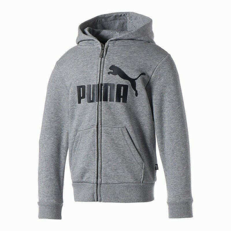 プーマ PUMA アパレル キッズ PMJ-848437 ESS ビッグロゴ フーデッドジャケット TR (03)ミディアム グレー ヘザー 23SS【2～5営業日以内に発送】