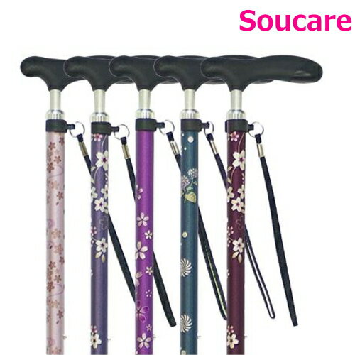 伸縮和柄杖[1] 抗菌グリップ CMS-11 紫 介援隊