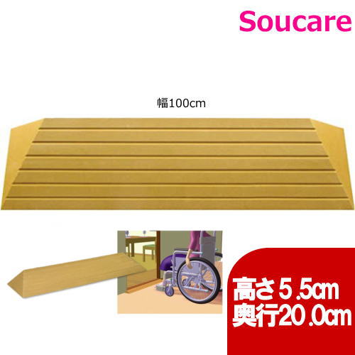 タッチスロープ 100 TS100-55 幅100×奥行20.0×高さ5.5cm シンエイテクノ スロープ 玄関 介護 つまづき予防 歩行 転倒予防 段差解消 住宅改修用品 ロボット掃除機 バリアフリー