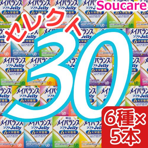 介護食 明治 メイバランス ソフト JELLY 選べる6種類×5本 合計30本 ソフトゼリー200kcal 125ml meiji 介護食 防災 備蓄 栄養補助 栄養補給高齢者 ゼリー スイーツ