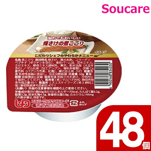 介護食 マルハチ村松 こだわりシェフのやわらかメニュー 焼さけの煮こごり 60g 48個セット 区分3 舌でつぶせる 食事 食事サポート 手軽 栄養補助 介護食 おかず