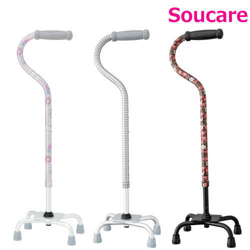 テイコブ アルミ4点杖 EA4-102 柄 幸和製作所 【275045】 杖 ステッキ おしゃれ かわいい 介護 歩行 転..