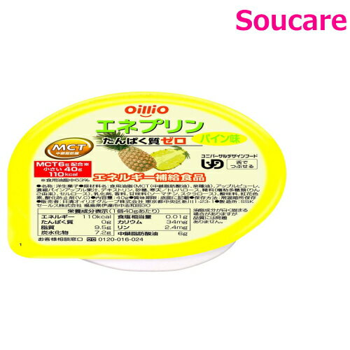 介護食 日清オイリオグループ エネプリン パイン味 40g 単品販売 食事 食事サポート 少量 手軽 介護食 MCT たんぱく質0 1