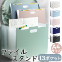 【衝撃の激安コスパ★今だけ1,850円!】ドキュメントファイル 書類ケース 収納 ファイル A4 書類整理 13ポケット 持ち運び ファイルスタンド ファイル収...