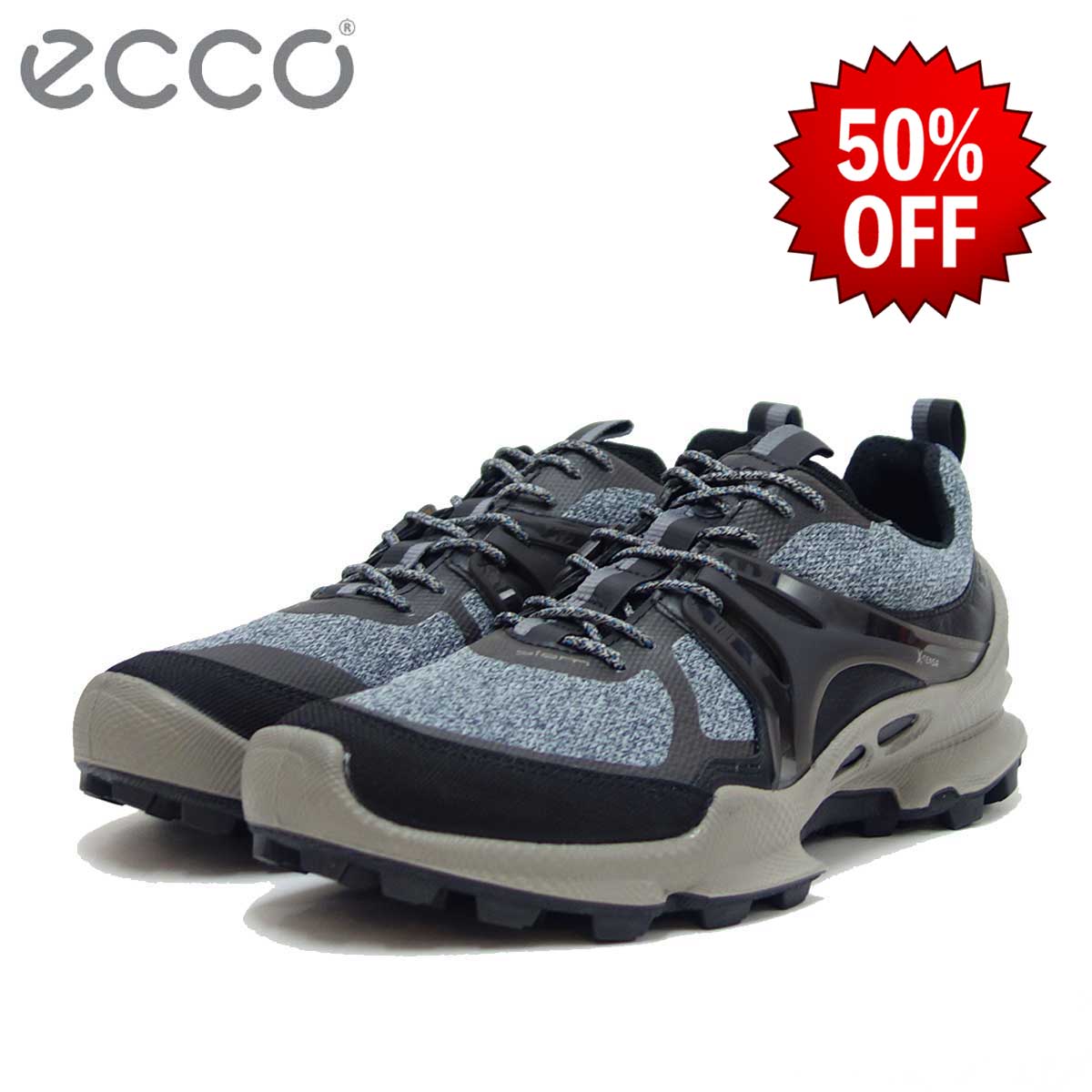 【SUMMER SALE 50%OFF】エコー ECCO BIOM C-TRIL M LCW TEX ブラック／ダスティブルー 803124（メンズ）トレイル ウォーキングシューズ 「靴」