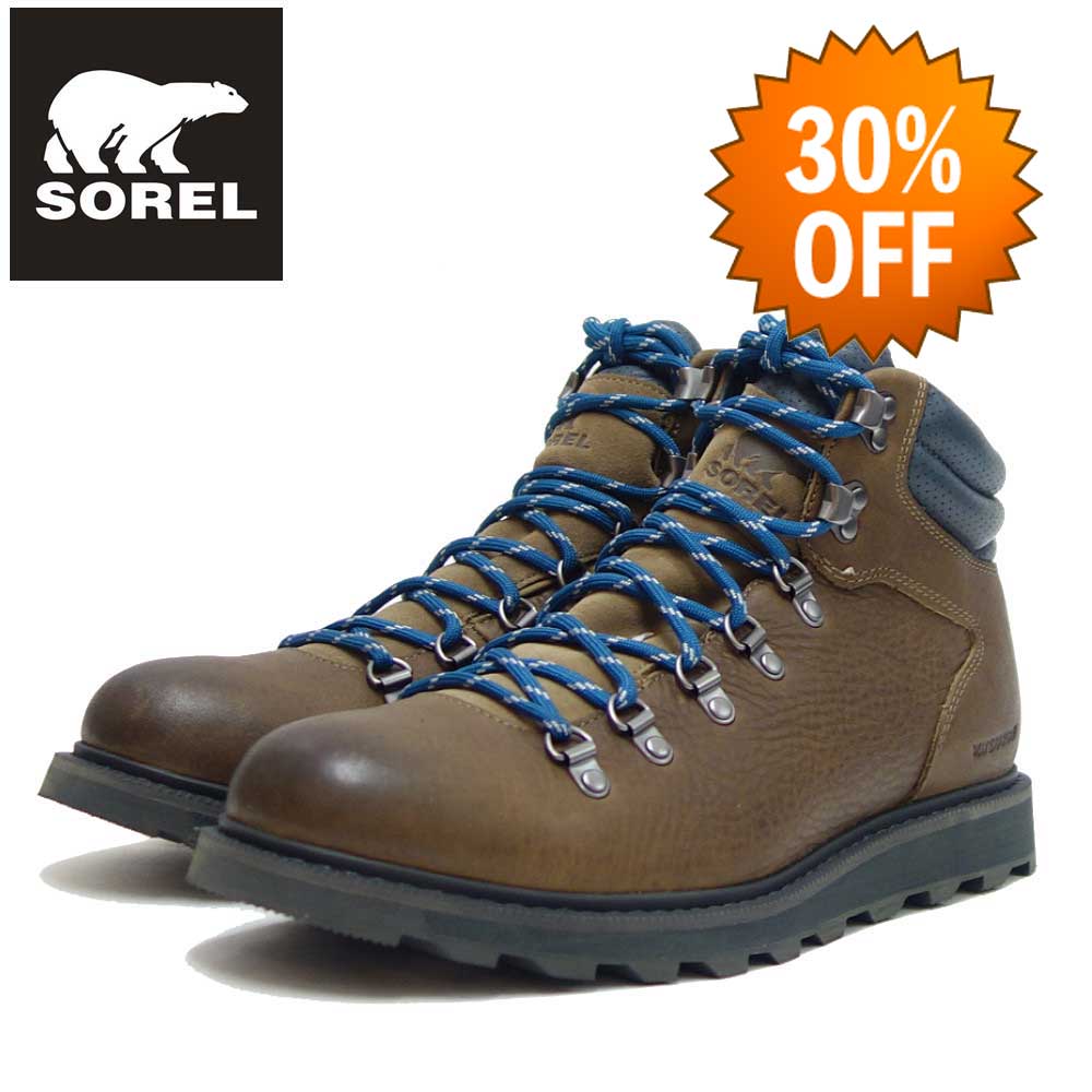 【スーパーSALE 30%OFF】 ソレル SOREL NM3849（メンズ） マドソン ツー ハイカー WP：Saddle / Selle (269) 防水レザー レースアップブーツ アンクルブーツ「靴」