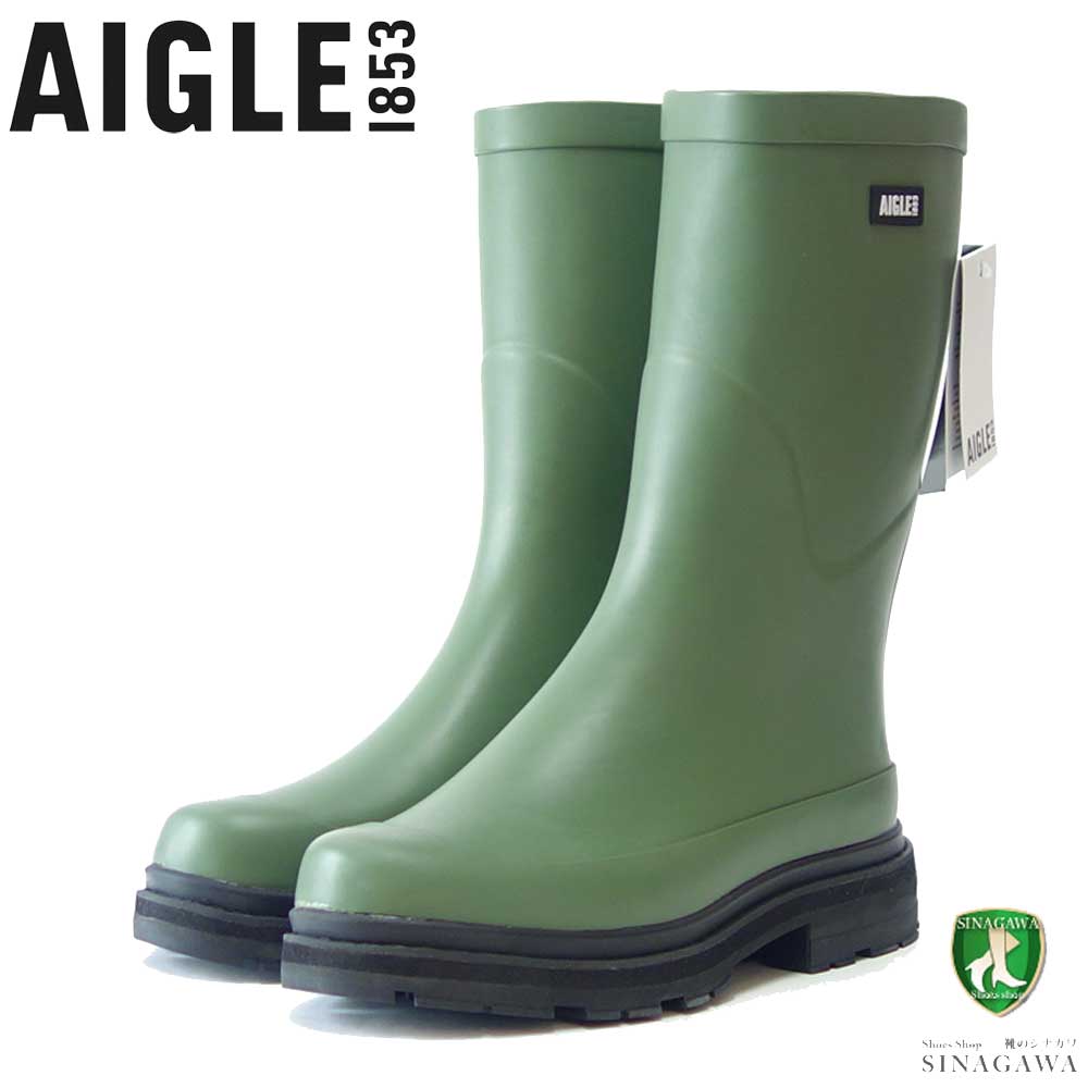 エーグル AIGLE ZZHNA79 003 オリーブ（メンズ） MEN 039 S ミッドレインラバーブーツ 防水ブーツ ハーフ 「靴」