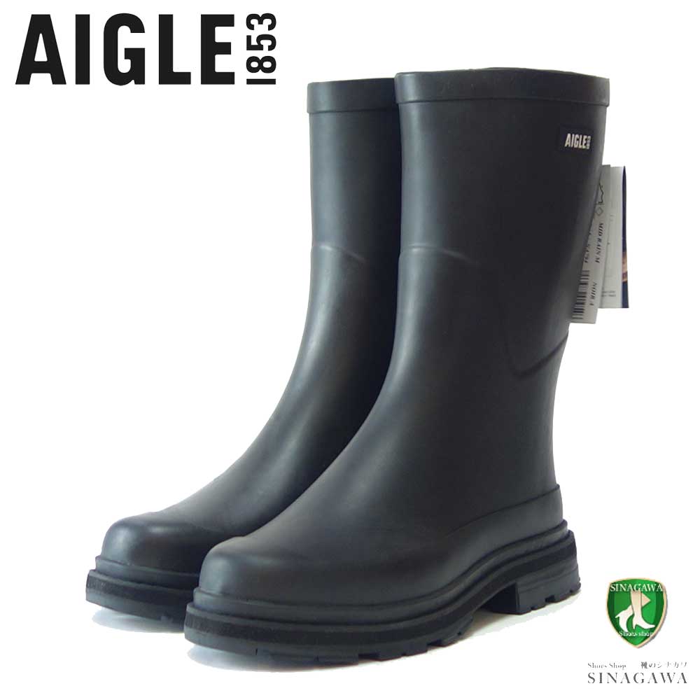 エーグル AIGLE ZZHNA79 004 ブラック（メンズ） MEN 039 S ミッドレインラバーブーツ 防水ブーツ ハーフ 「靴」