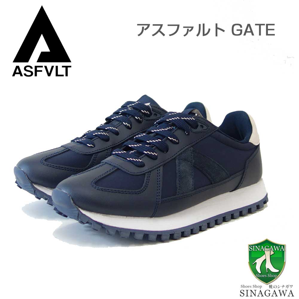 アスファルト ASFVLT GATE（ゲート） gat034 （ユニセックス）ネイビー 快適スニーカー「靴」
