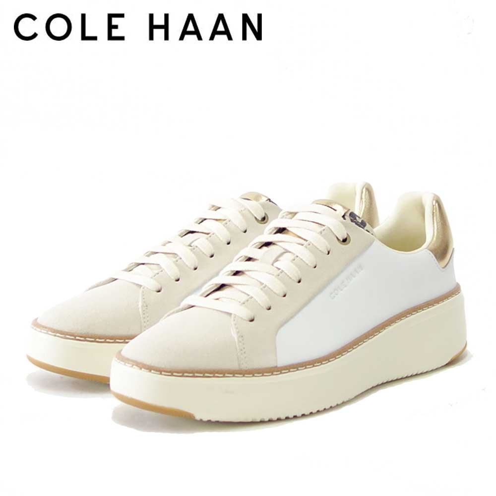 コールハーン COLE HAAN グランドプロ トップスピン スニーカー w22754 ホワイト/ レオパード プリント （レディース） 天然皮革 ローカット スニーカー ウォーキング レザー レースアップ 本革 軽量「靴」