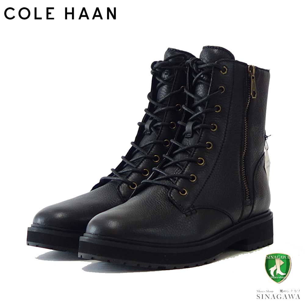 コールハーン COLE HAAN グリニッジ レースアップ ブーティー ブラック W26376 （レディース） 天然皮革 ウォータープルーフ ショート レースアップ ブーツ 「靴」