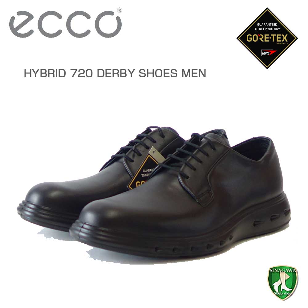 エコー ECCO HYBRID 720 DERBY SHOES 524704 01001 ブラック（メンズ）ゴアテックス 防水 プレミアムレザー ビジネスシューズ レースアップ 「靴」