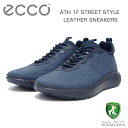 エコー ECCO ATH 1F STREET STYLE LEATHER SNEAKERS ネイビー 83490451142（メンズ）天然皮革 ウォーキング シューズ コンフォート レザースニーカー 「靴」