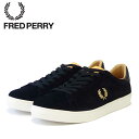 FRED PERRY フレッドペリー B2322102（ユニセックス）SPENCER SUEDE （スペンサー スエード） カラー：BLACK/METALLIC GOLD 天然皮革 ローカット スニーカー 「靴」