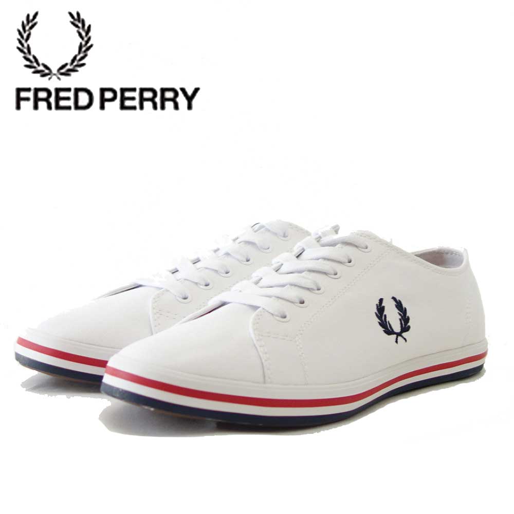 フレッドペリー 【スーパーSALE 20%OFF】 FRED PERRY フレッドペリー B7259（ユニセックス）KINGSTON TWILL カラー：ホワイト（134） コットンスニーカー テニスシューズ「靴」