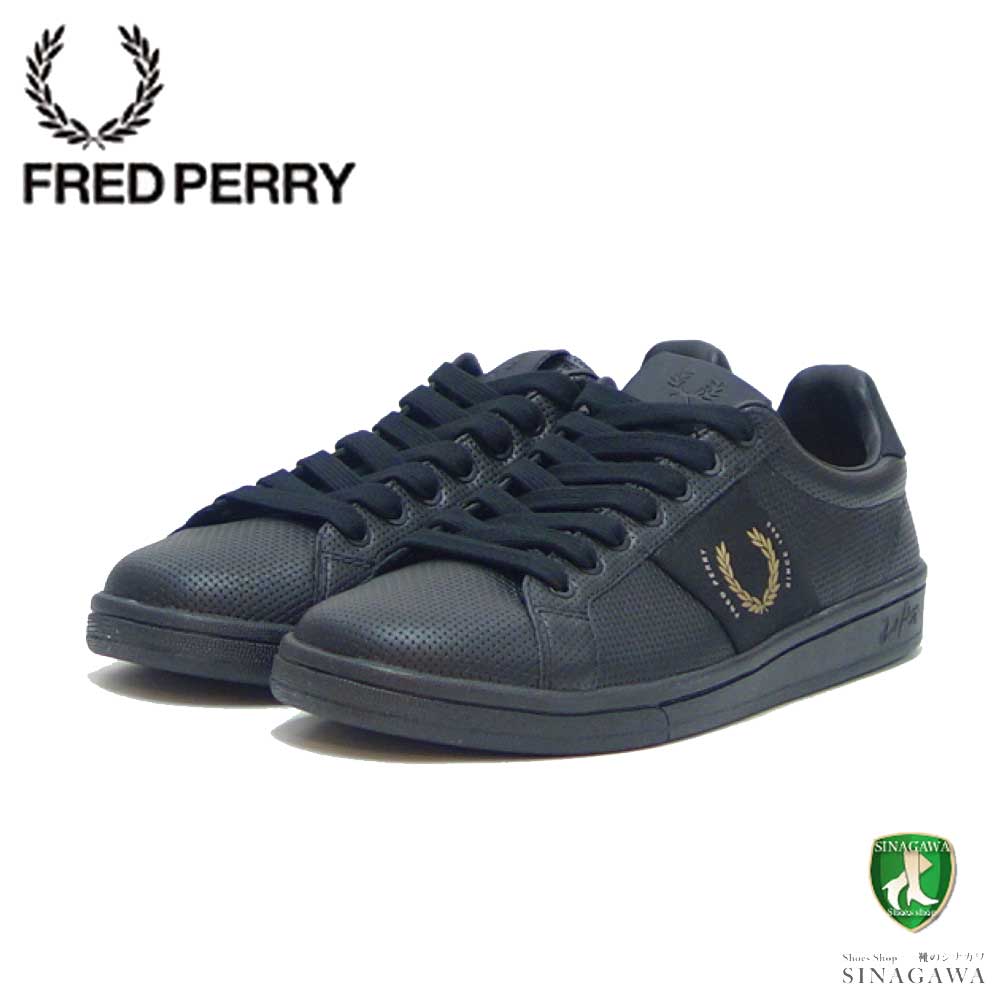 フレッドペリー レザースニーカー メンズ フレッドペリー FRED PERRY B4293 102 B721 Pique Emboss Lea/Branding（メンズ） カラー：ブラック 天然皮革 ローカットスニーカー レザースニーカー テニスシューズ 「靴」