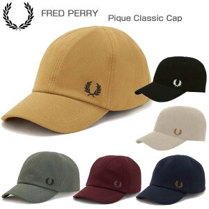 FRED PERRY フレッドペリー Pique Classic Cap HW6726（キャップ） ユニセックス フリーサイズ 帽子 カーブドバイザー ストラップ調整