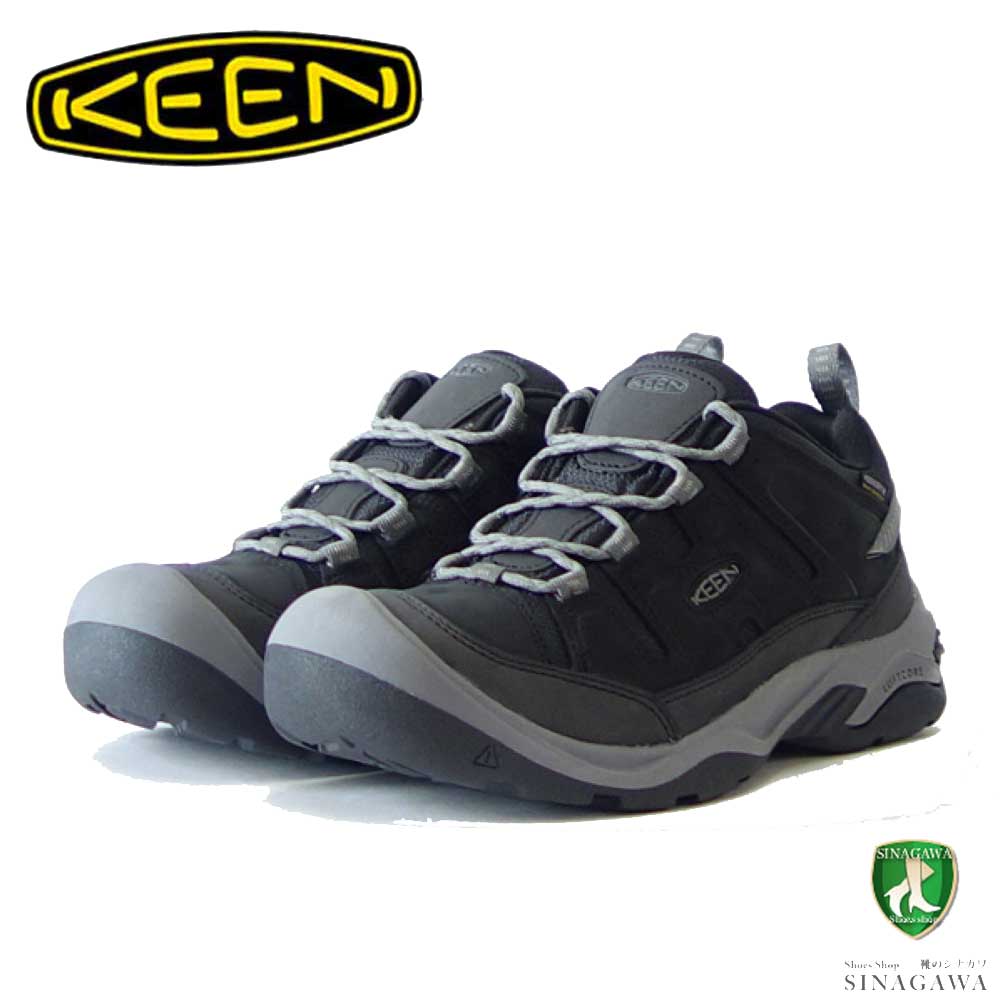 KEEN キーン CIRCADIA WP サーカディア ウォータープルーフ 1026775（メンズ）カラー：Black / Steel Grey アウトドア 防水 スニーカー ウォーキング トレッキング「靴」