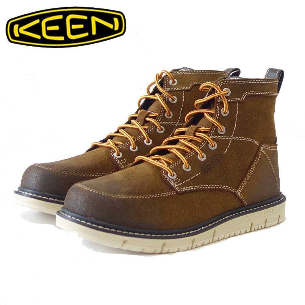 KEEN キーン サンノゼ シックス ソフトトゥ ワークブーツ 1027119 メンズ カラー：Coffee Bean/Star White 工事現場 アウトドア ウォーキングシューズ ハイキングシューズ 靴 