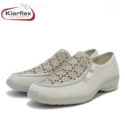 Kiarflex キアラフレックス 19044 001 アイボリー （レディース） 屈曲性の甲深スリッポンシューズ 「靴」