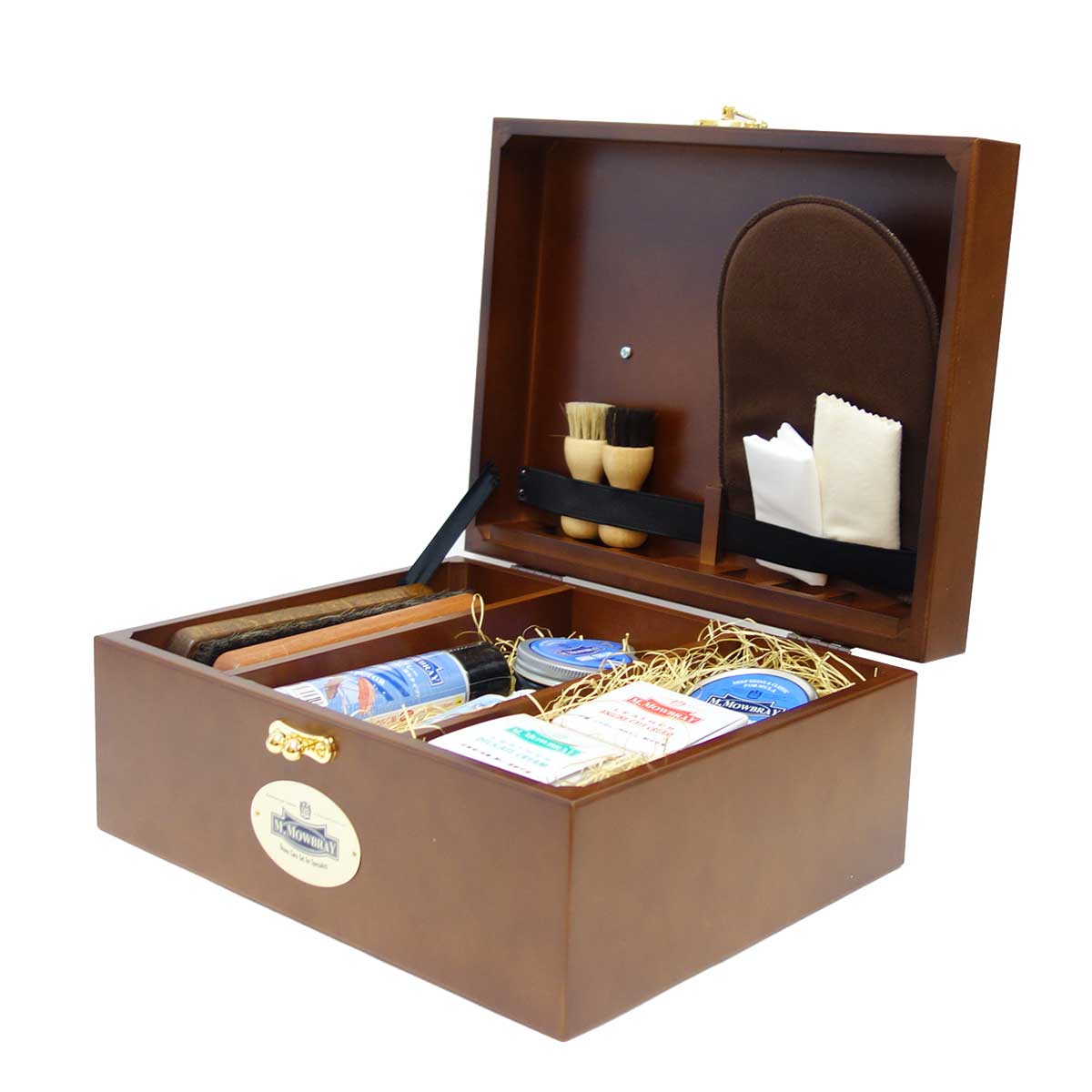 M.MOWBRAY M．モゥブレィ シューケア Rセット＋ (木製・靴固定台付き) 欧州の靴クリームセット（最高級）