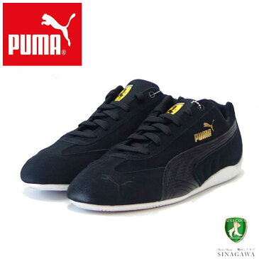 プーマ PUMA フェラーリ スピードキャット シールド 30702803 ブラック／ブラック （メンズ）スエードレザー ローカット レースアップ メンズスニーカー ドライビングシューズ「靴」