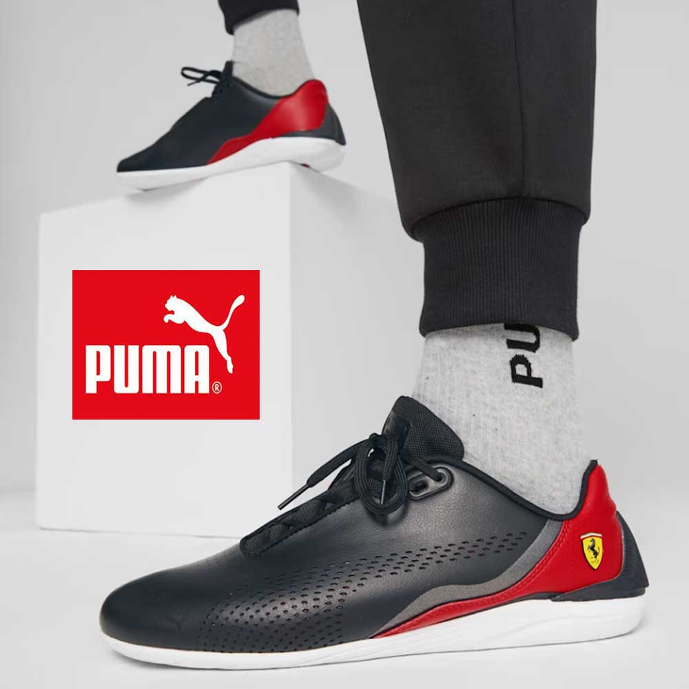 プーマ PUMA フェラーリ DRIFT CAT DECIMA 30719307 ブラック/ rosso corsa メンズ 人工皮革 ローカット レースアップ メンズスニーカー ドライビングシューズ 靴 