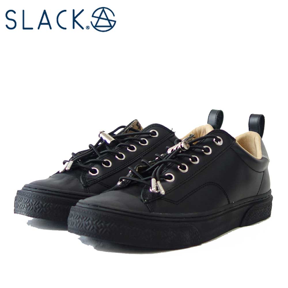 スラック SLACK SL 1705 003（ユニセックス）CLUDE GL（クルード GL） カラー：BLACK / BLACK 天然皮革 ローカットスニーカー バルカナイズ製法 「靴」