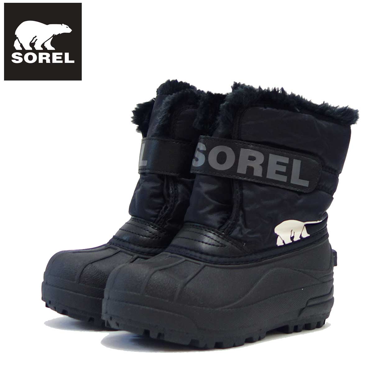 楽天靴のシナガワソレル SOREL NC 1960（キッズ） チルドレンスノーコマンダー：ブラック （010） 「靴」