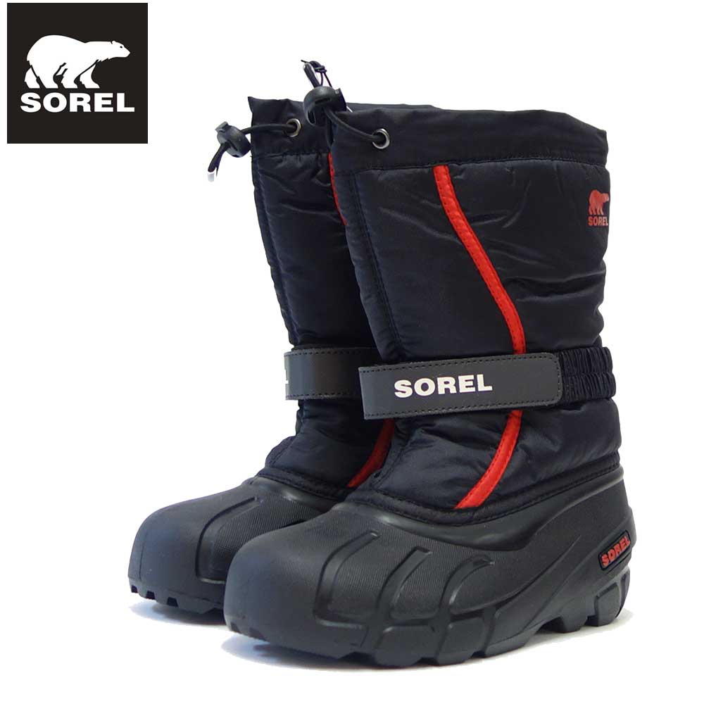 楽天靴のシナガワ【スーパーSALE 10％OFF】 ソレル SOREL NY 1965（キッズ）ユースフルーリー：ブラック （015） 防水 ハーフブーツ 「靴」