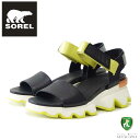 ソレル SOREL NL 3567（レディース サンダル） キネティックサンダル：ブラック / Sea Salt (012) 天然皮革 アンクルストラップ サンダル ウェッジヒール「靴」