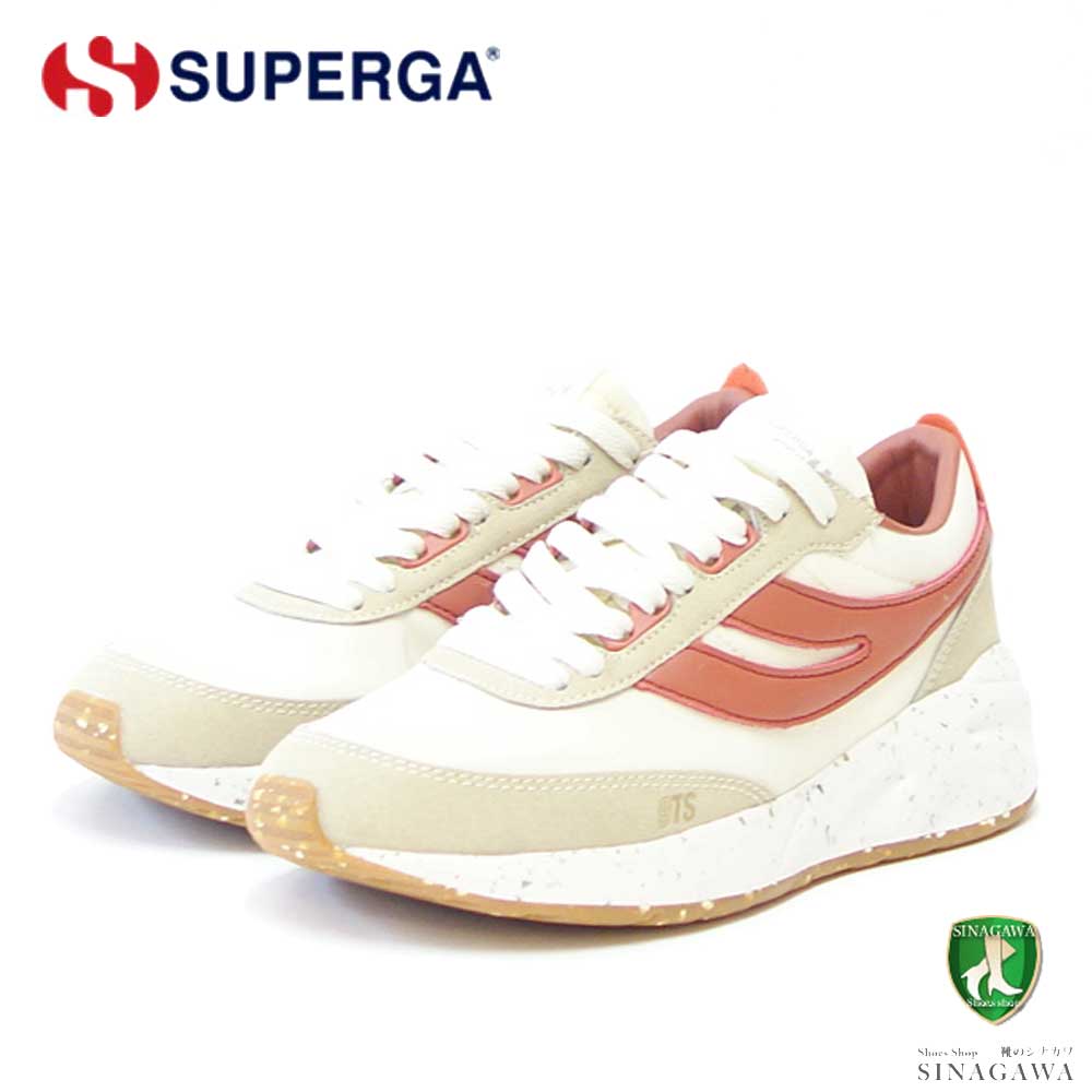  スペルガ SUPERGA 4089 TRAINING 9TS SLIM VEGAN（ユニセックス）アイボリー／レンガ (3s7128gwa6k) クラシック ランニングシューズ スニーカー 「靴」