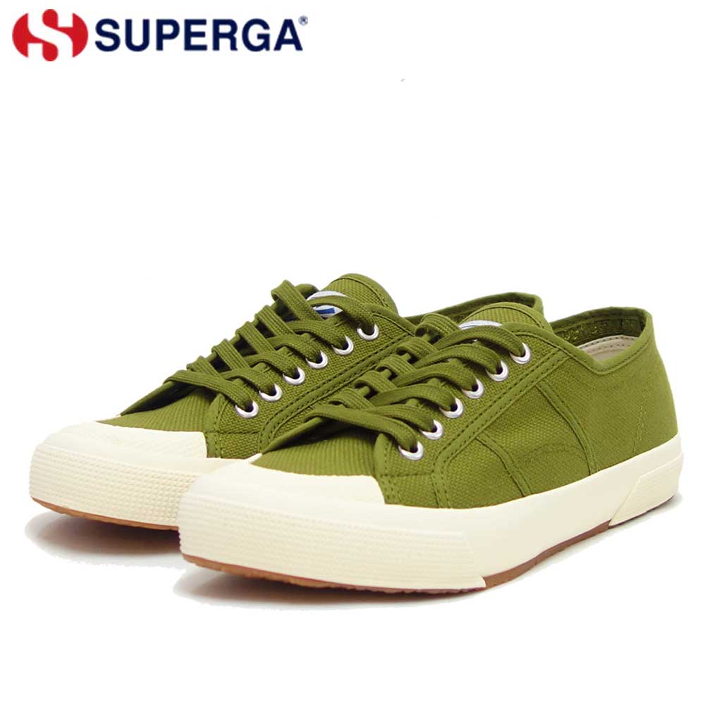 スペルガ SUPERGA 2390-COT U（メンズ）Green Miltary (s00dp10wj0) ナチュラルなキャンバススニーカー 「靴」