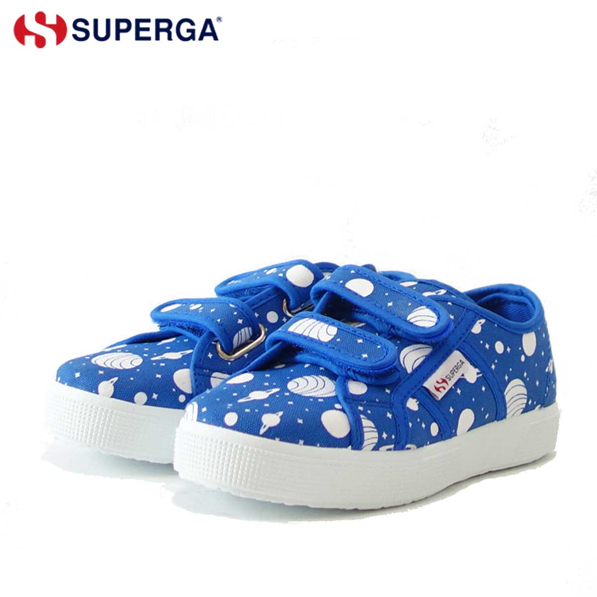 楽天靴のシナガワ【スーパーSALE 50％OFF】 スペルガ SUPERGA 2750-FANCOTSTRAPJ TORCHIETTO（キッズ）Space Royal-White （S00GYE0） ナチュラルなキャンバススニーカー 「靴」